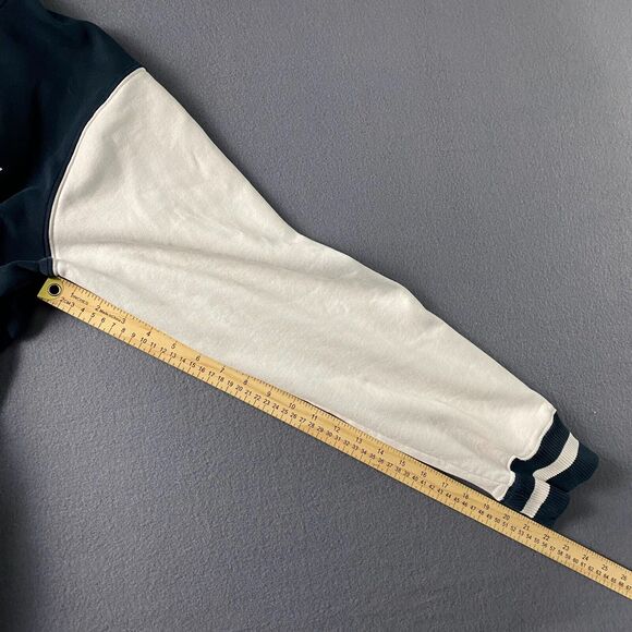 Nike Air Jordan Varsity Hoodie Sweatshirt Mens S Blue White Zip Snap Button Up - Picture 13 of 16